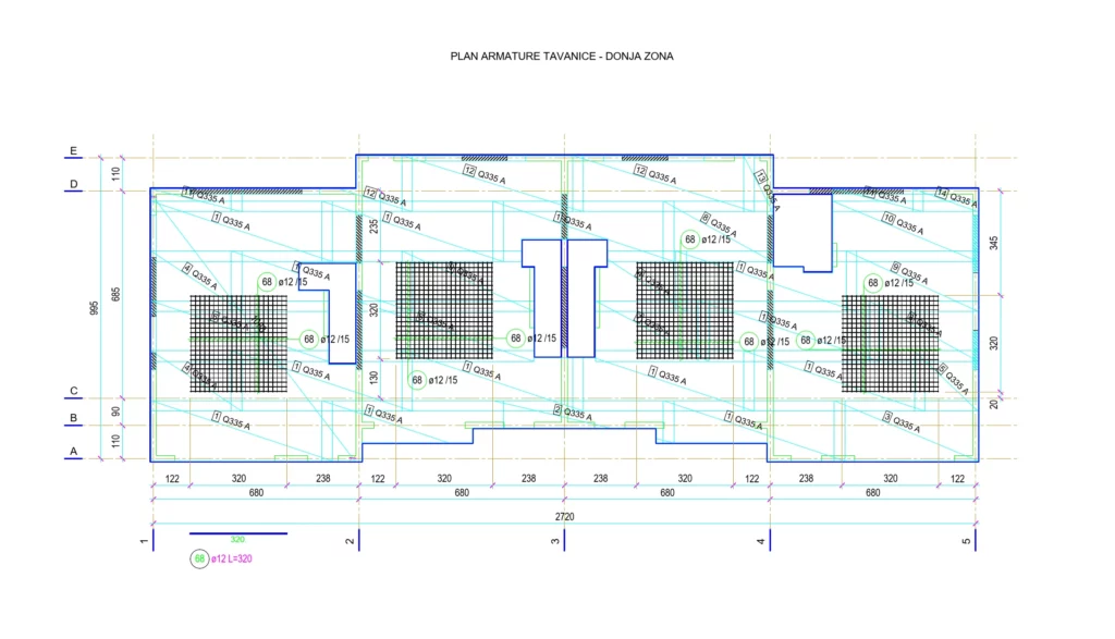 планы расположения несущих конструкций, решения по армированию стен, колонн, балок и плит перекрытия
