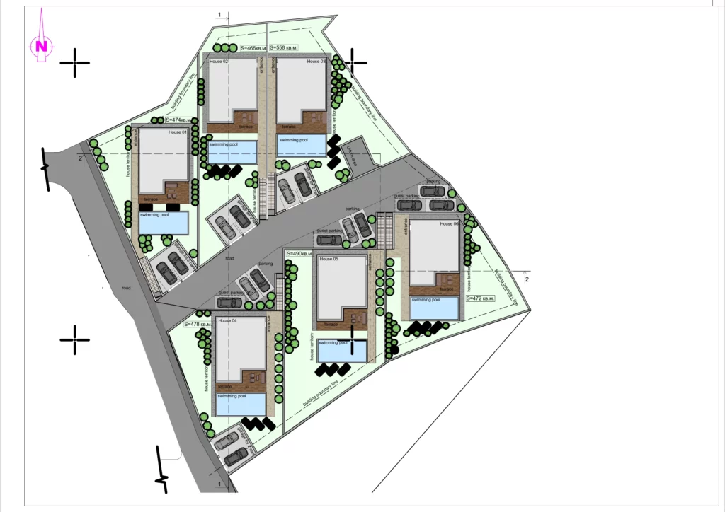 Разработка мастер-плана коттеджного поселка в районе г. Тиват, Черногория